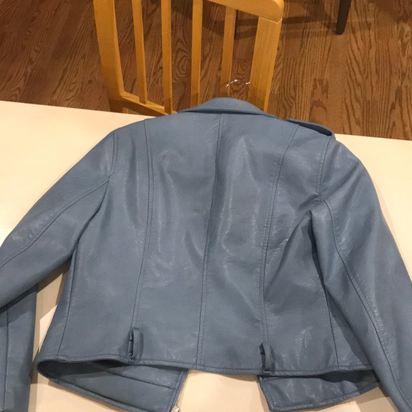 Powder blue Zara leather jacket - Picture 4 of 4